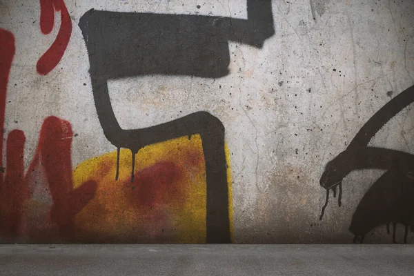Şehrin Sokaklarında Eski Lekeli Duvar Yazıları Grafiti Sanatı — Stok fotoğraf
