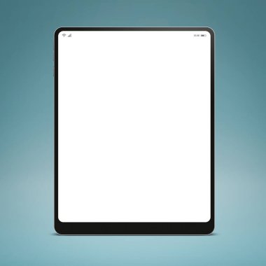 Digital tablet with blank screen mock-up and copy space