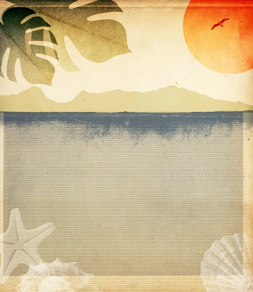 Summer Vacations Seaside Textured Vintage Poster Nostalgia Retro Style Concept — Stock Photo, Image