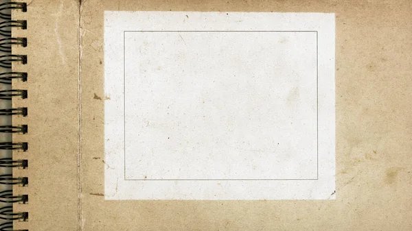 Copertina Retrò Notebook Con Carta Patinata Etichetta Bianca Fondo Vintage — Foto Stock