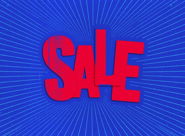 Grungy Bunte Verkaufswerbung Mit Strahlenkranz Hintergrund — Stockfoto