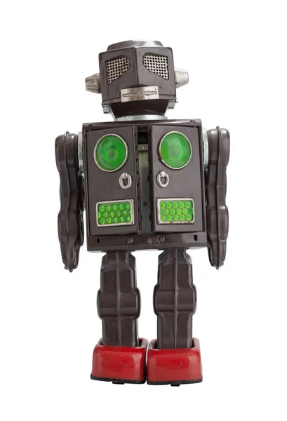 Robô Brinquedo Lata Vintage Engraçado Com Braços Mecânicos Conceito Brinquedos — Fotografia de Stock