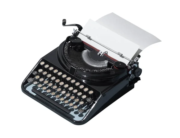 Профессиональная Винтажная Пишущая Машинка Чистый Лист Концепция Повествования Письма — стоковое фото