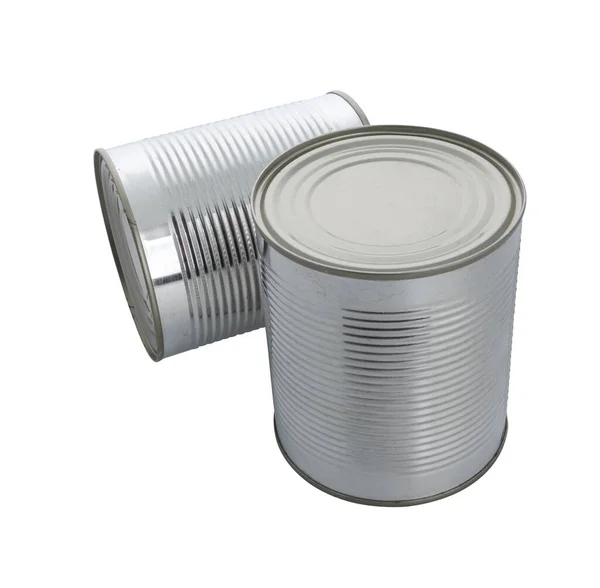 白で隔離される缶詰食品 — ストック写真