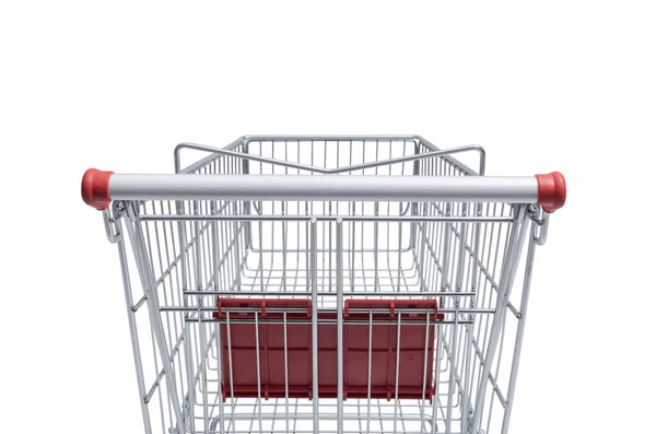 Pusty Koszyk Supermarketów Zakupy Spożywcze Koncepcja Sprzedaży Detalicznej — Zdjęcie stockowe