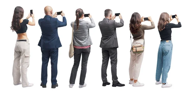 Pessoas Tirando Fotos Usando Seus Smartphones — Fotografia de Stock