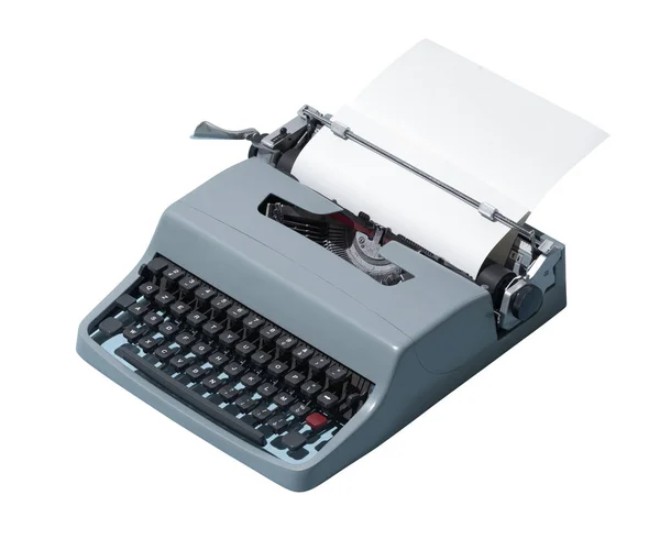 Máquina Escribir Vintage Profesional Hoja Blanco Narrativa Concepto Escritura —  Fotos de Stock