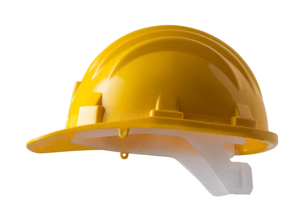 为隔离背景下的工人建造黄色头盔 — 图库照片