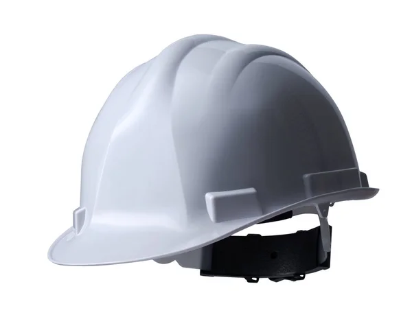 Bouw Witte Helm Voor Werknemers Een Geïsoleerde Achtergrond — Stockfoto