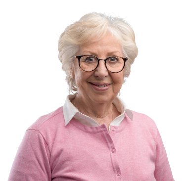 Mutlu güzel üst düzey Bayan poz ve gülümseyen, o kameraya arıyor