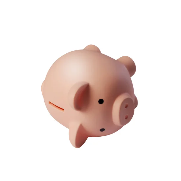 Banco Piggy Derrubado Isolado Problemas Financeiros Conceito Dívida Crise — Fotografia de Stock