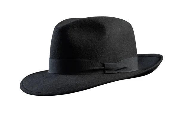 Black Vintage Hat Isolated White Background — Stock Photo, Image