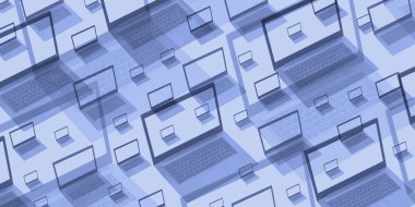 Dizüstü bilgisayarların kolajı arka plan, teknoloji ve iletişim konsepti