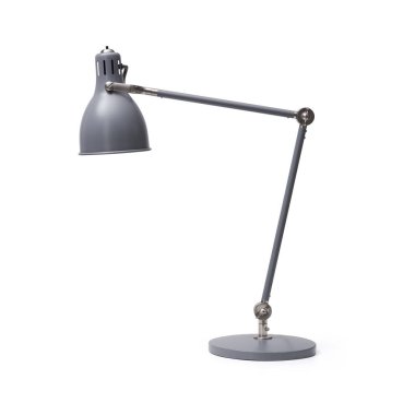 Modern masa lambası beyaz arka planda izole, ofis ekipmanları konsepti