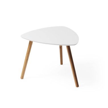 Beyaz arka planda izole edilmiş küçük dekoratif oturma odası masası