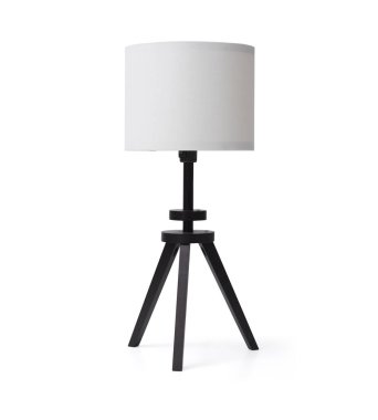 Beyaz arkaplanda izole edilmiş modern zarif lamba, ev dekorasyonu kavramı