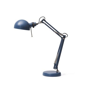 Modern masa lambası beyaz arka planda izole, ofis ekipmanları konsepti