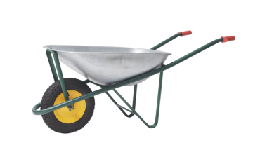 Bahçe el arabası beyaz arkaplanda izole edildi