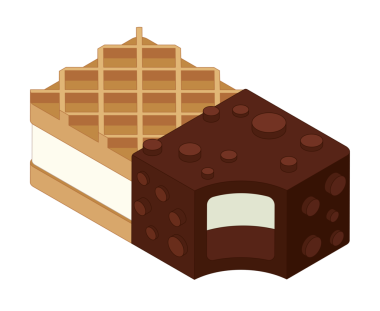 Arka planda leziz dondurmalar.