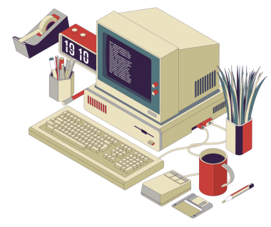 Eski eski masaüstü bilgisayarı