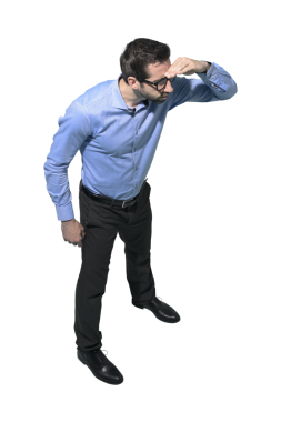 genç işadamı uzaklarda aramaya