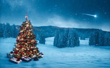 Sihirli karlı kış manzarası, süslü Noel ağacı ve bir sürü hediye: Noel ve tatil geçmişi