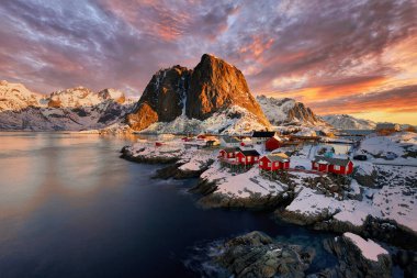 Landscape of Norway lofotens - hamnoy clipart