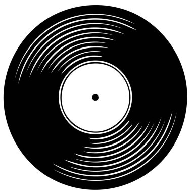 Vinyl record with space for text, retro vinyl record sketch, illustration.