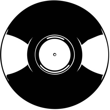 Vinyl record with space for text, retro vinyl record sketch.