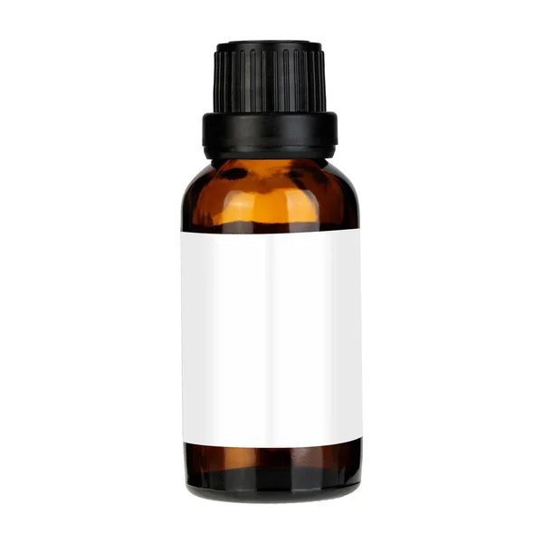 Blank Label Pharmaceutical Amber Bottle Mock Isolated High Resolution Photo — Stock Photo, Image