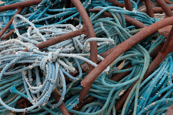 Old Sailing Ropes Metal Anchors Rapprochement — Stock Photo, Image