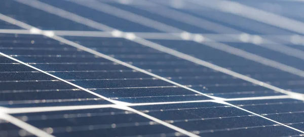 Primer Plano Las Células Solares Energía Respetuosa Con Medio Ambiente — Foto de Stock