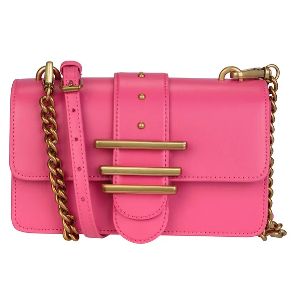 Väska För Damer Levande Rosa Färg Vit Bakgrund — Stockfoto