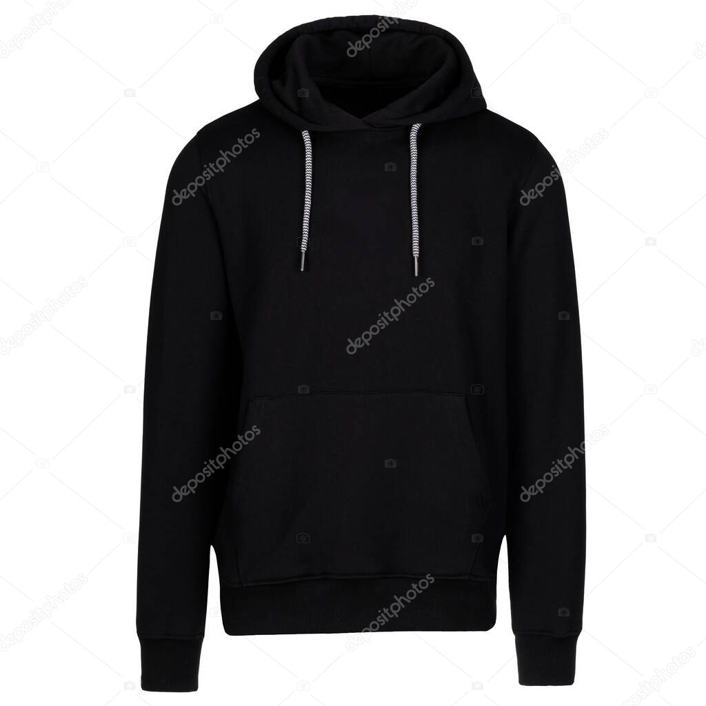 Front view of black ghost hoodie, perfect for logo mockups.