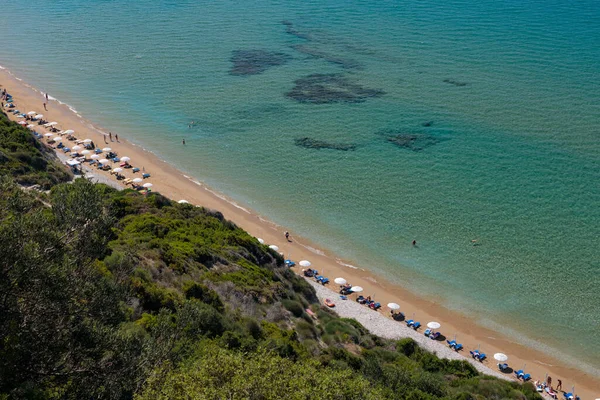Mirtiotissa Mötesplats För Naturister Korfu Korfus Renaste Strand — Stockfoto