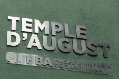 Barselona, İspanya - 09 Ağustos 2023: Roma Augustus Tapınağı: Barselona Şehir Tarihi Müzesi