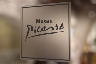 Barselona, İspanya - 09 Ağustos 2023: Picasso Müzesi Giriş Barselona