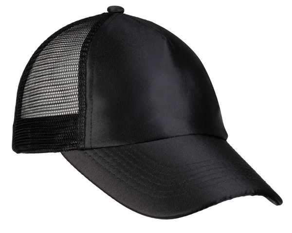 Angled View Black Mesh Sports Cap Isolated — Stock Photo, Image