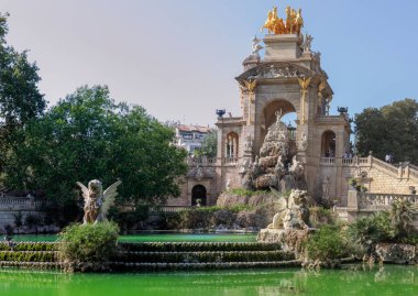 Barselona, İspanya - 09 Ağustos 2023 Cascada Monumental, Barcelona