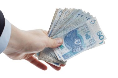 Beyaz Üzerine Lehçe 50 PLN Banknotları Gösterimi