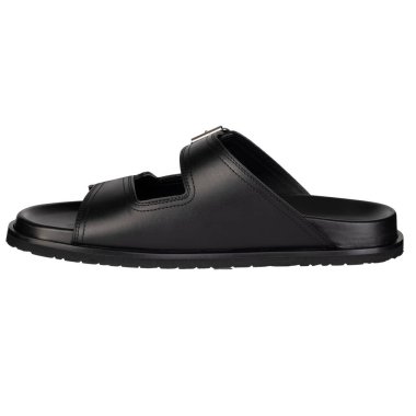 Modern Siyah Deri Kaydırakları, izole edilmiş.