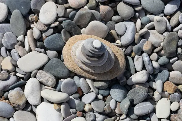 Zen Stone Pile on Pebble Beach