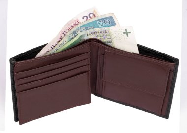 Paralı Kahverengi Deri Cüzdan