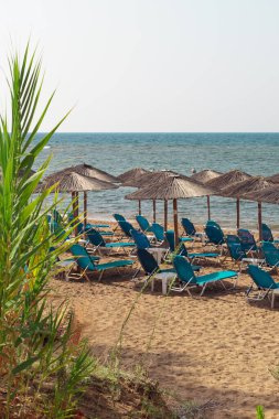 Sandy Shore 'da Boş Plaj Sandalyeleri