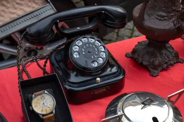 stock image Vintage Telephone at Flea Market Stall