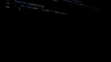 Siyah Bilgisayar Ekran Arkaplanındaki Canlandırılmış Kod