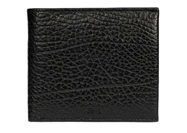 stock image Black Textured Leather Wallet Isolated.