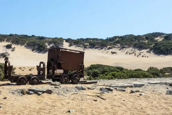 stock image Old Mine Cart on Sardinian Dunes