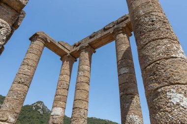 Ancient Roman Temple Ruins in Sardinia clipart