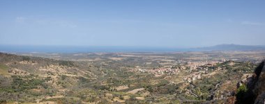 Wide view from Casteddu Etzu castle on Sardinia clipart